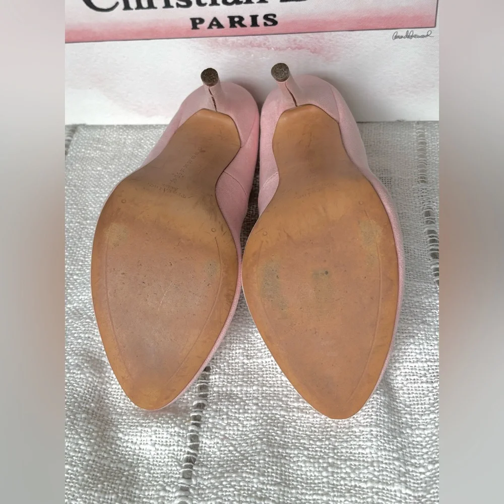 Zara Trafaluc Stiletto 4” Heels Faux Suede Round Pointy Toe Blush Pink Size 6